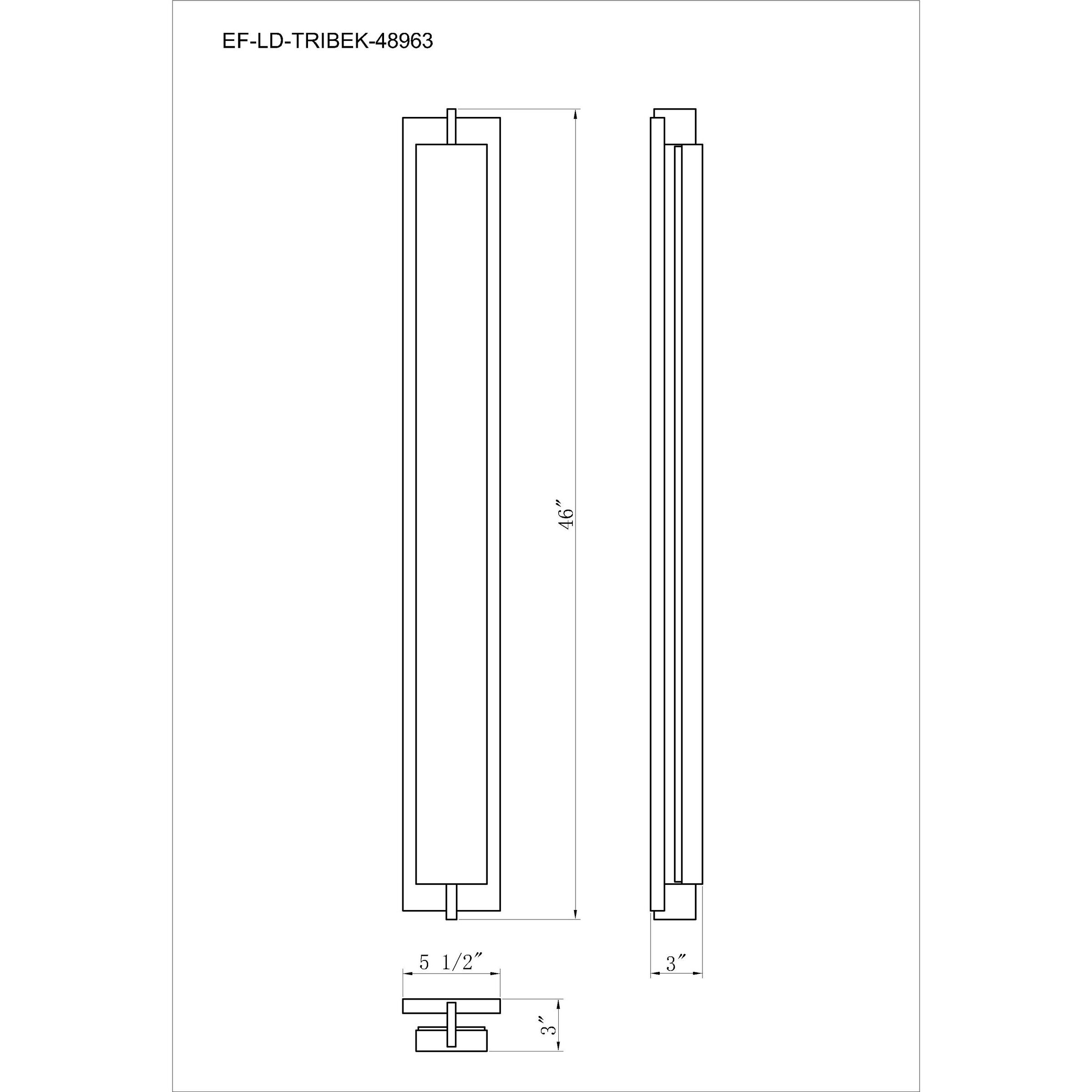 Tribek 1 Light 46 inch Gold Outdoor Wall Sconce
