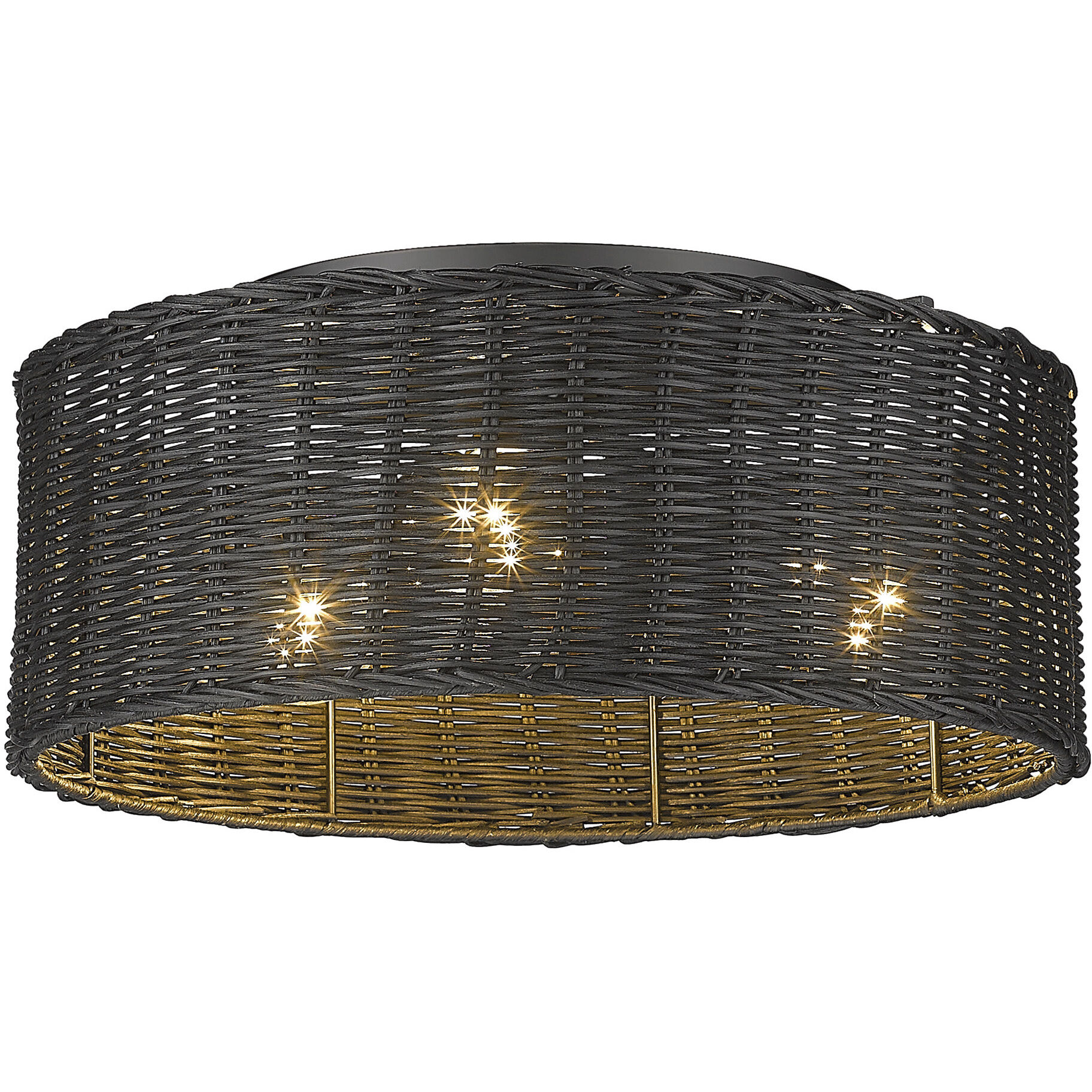 Erma 3 Light 16.38 inch Matte Black Flush Mount Ceiling Light