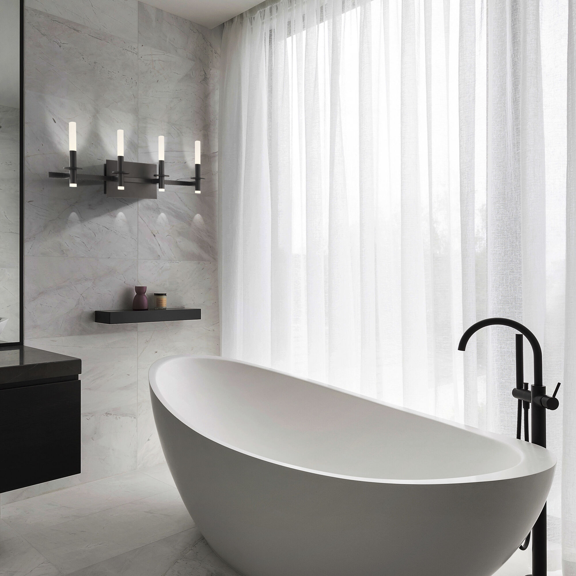 Torna LED 35.5 inch Black Vanity Light Wall Light