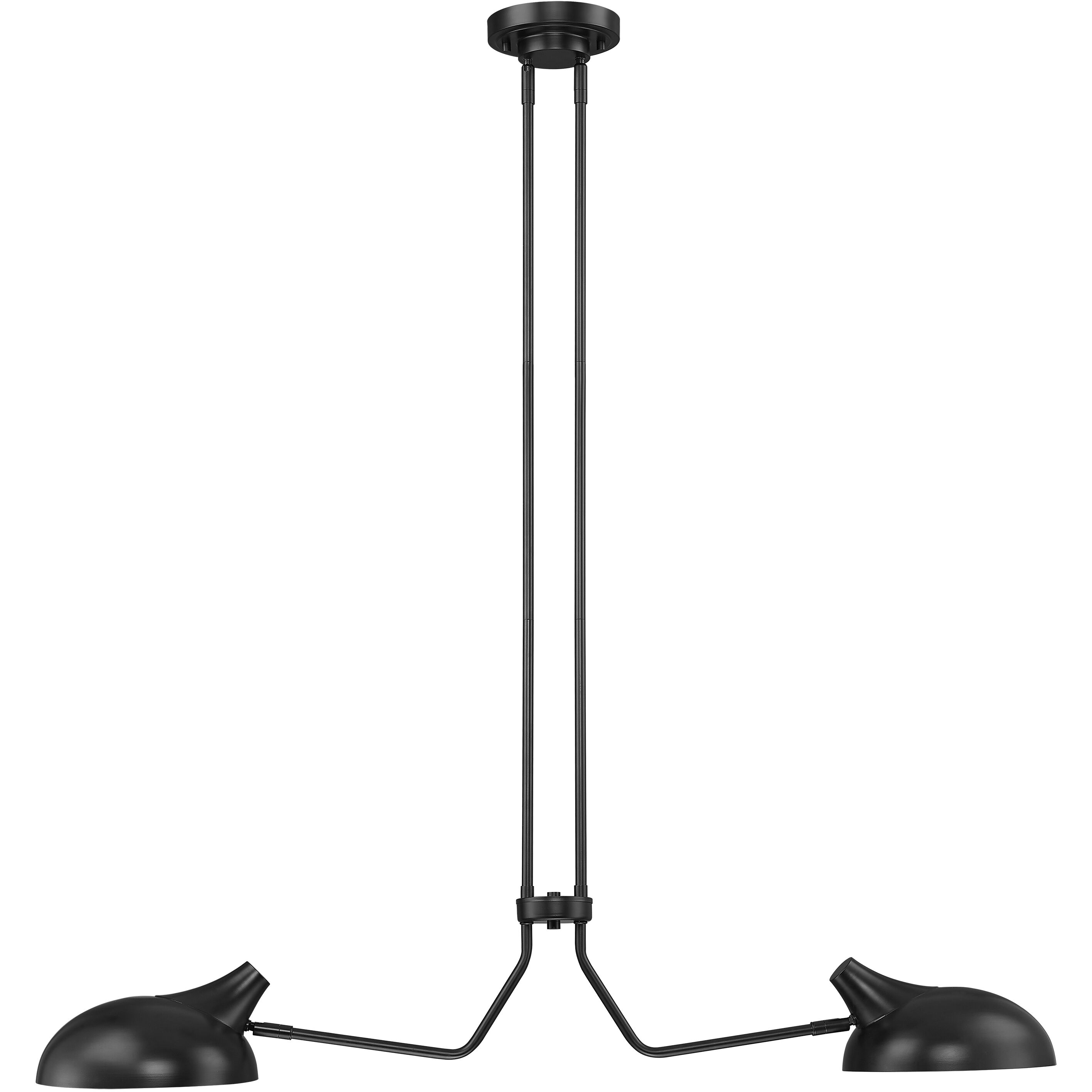 Bellamy 2 Light 46 inch Matte Black Linear Chandelier Ceiling Light