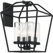 Bastille 4 Light 14 inch Satin Black Outdoor Wall Sconce