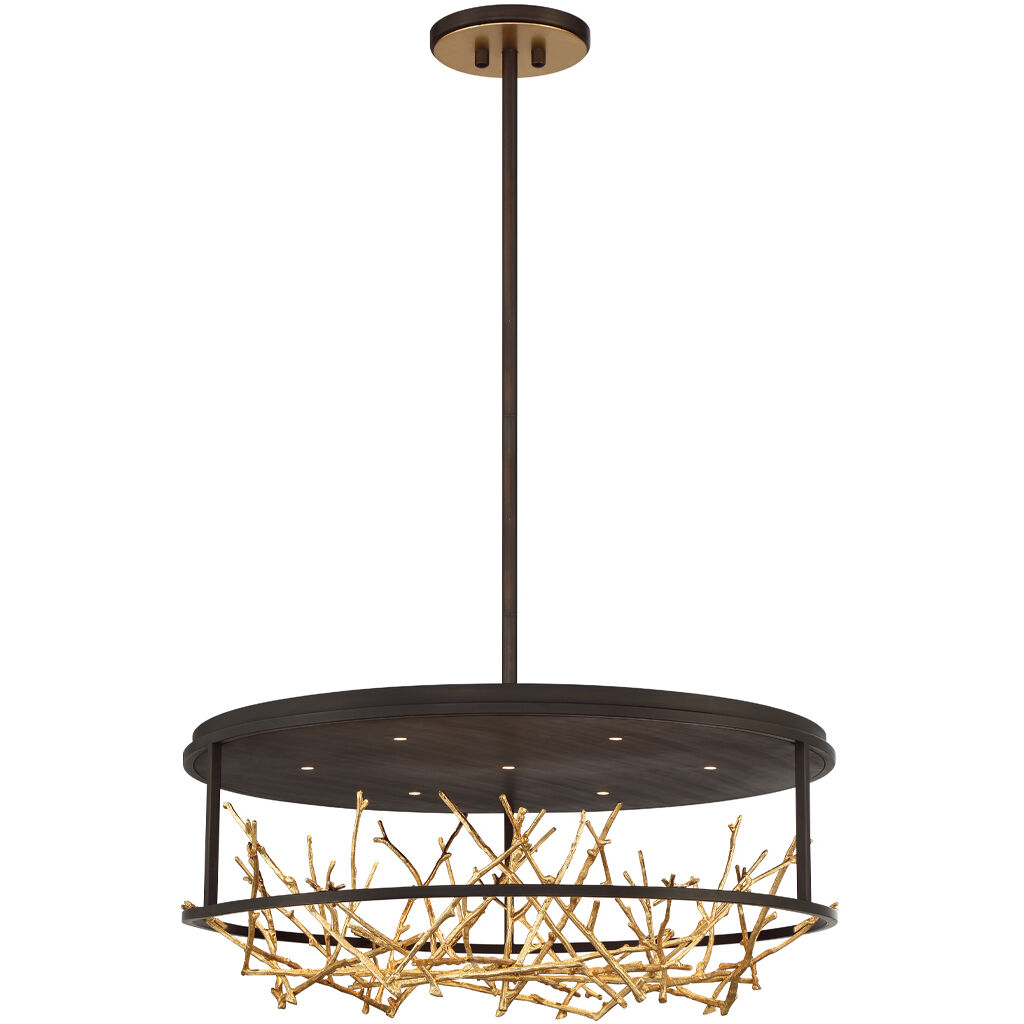 Aerie LED 30.5 inch Gold and Black Chandelier Ceiling Light