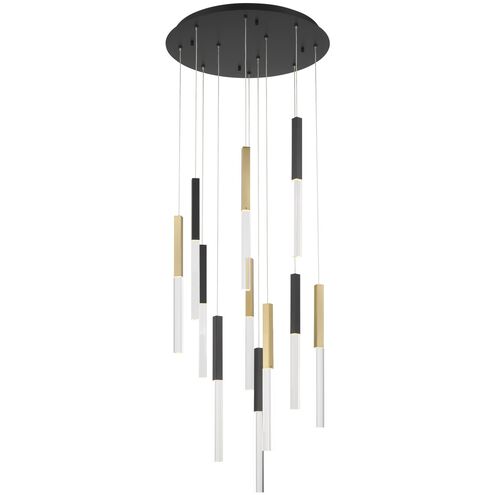 Benicio LED 22 inch Gold and Black Chandelier Ceiling Light