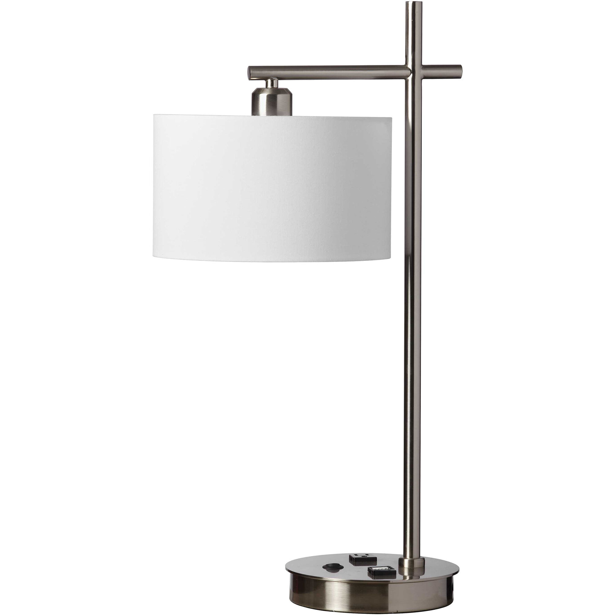 Modern 26.5 inch 100.00 watt Satin Chrome Task Table Lamp Portable Light