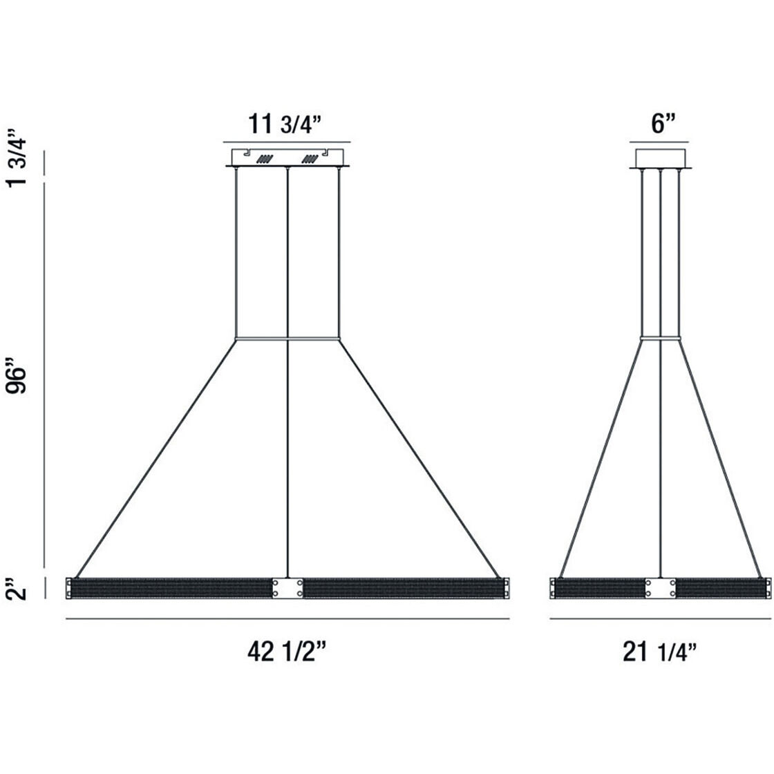 Admiral LED 21.25 inch Gold and Black Chandelier Ceiling Light