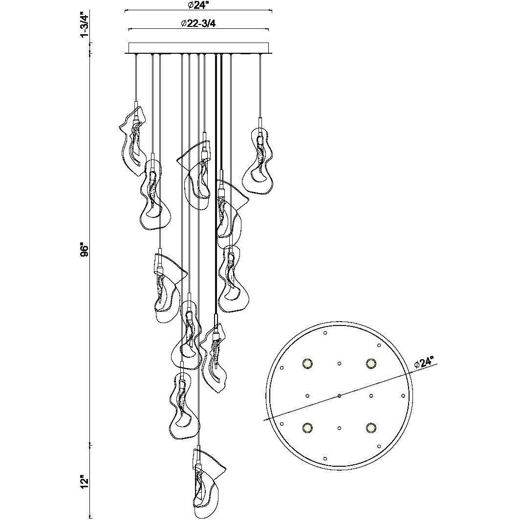 Norah 12 Light 24 inch Polished Nickel Chandelier Ceiling Light