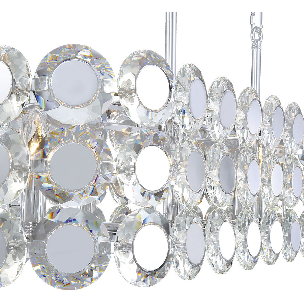 Perrene Linear Chandelier Ceiling Light in Chrome