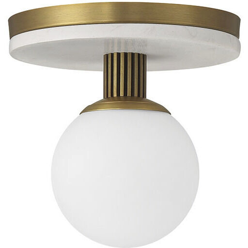 Carnagie LED 8 inch Antique Brass Flush Mount Ceiling Light