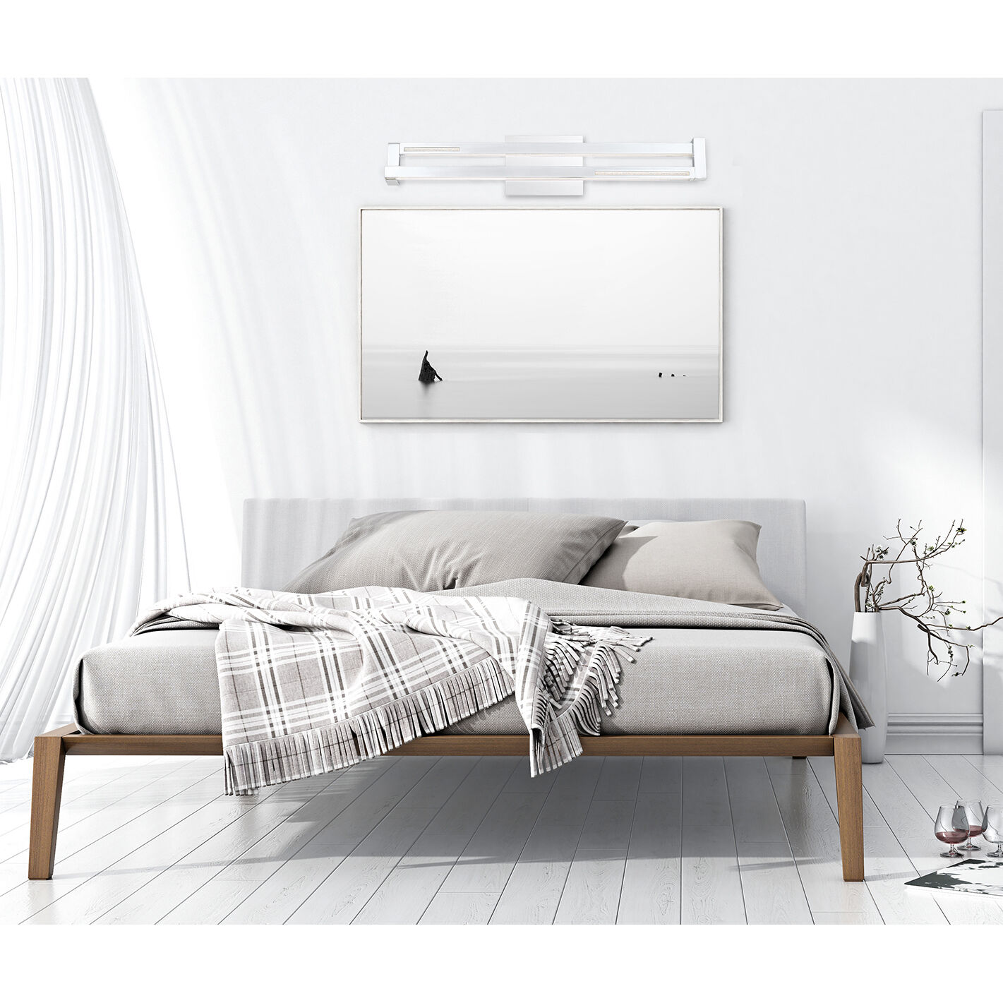 Clinton LED 27 inch Chrome Vanity Light Wall Light, Large