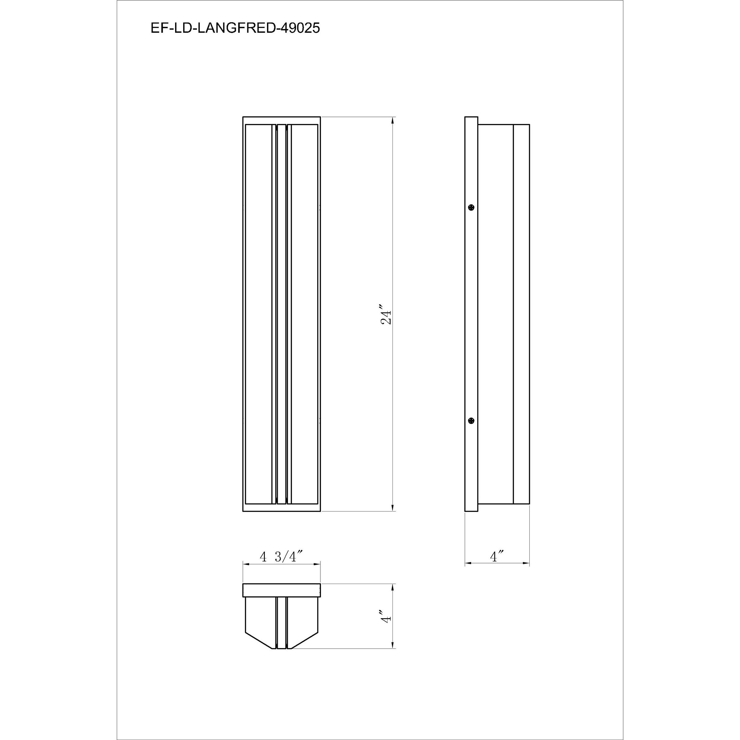 Langferd 1 Light 24 inch Black Outdoor Wall Sconce