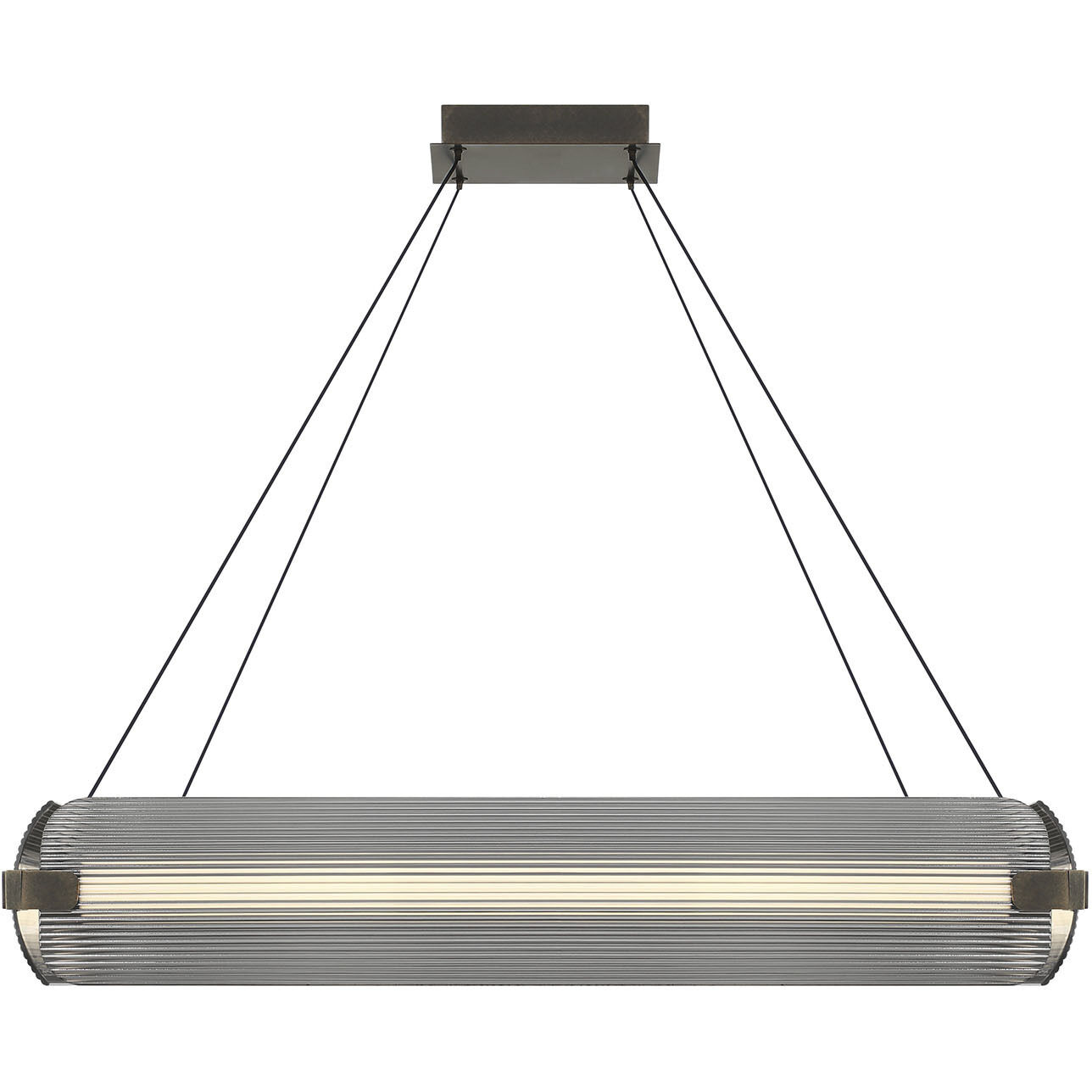 Neoness LED 34.25 inch Weathered Brass Chandelier Ceiling Light in Smoke