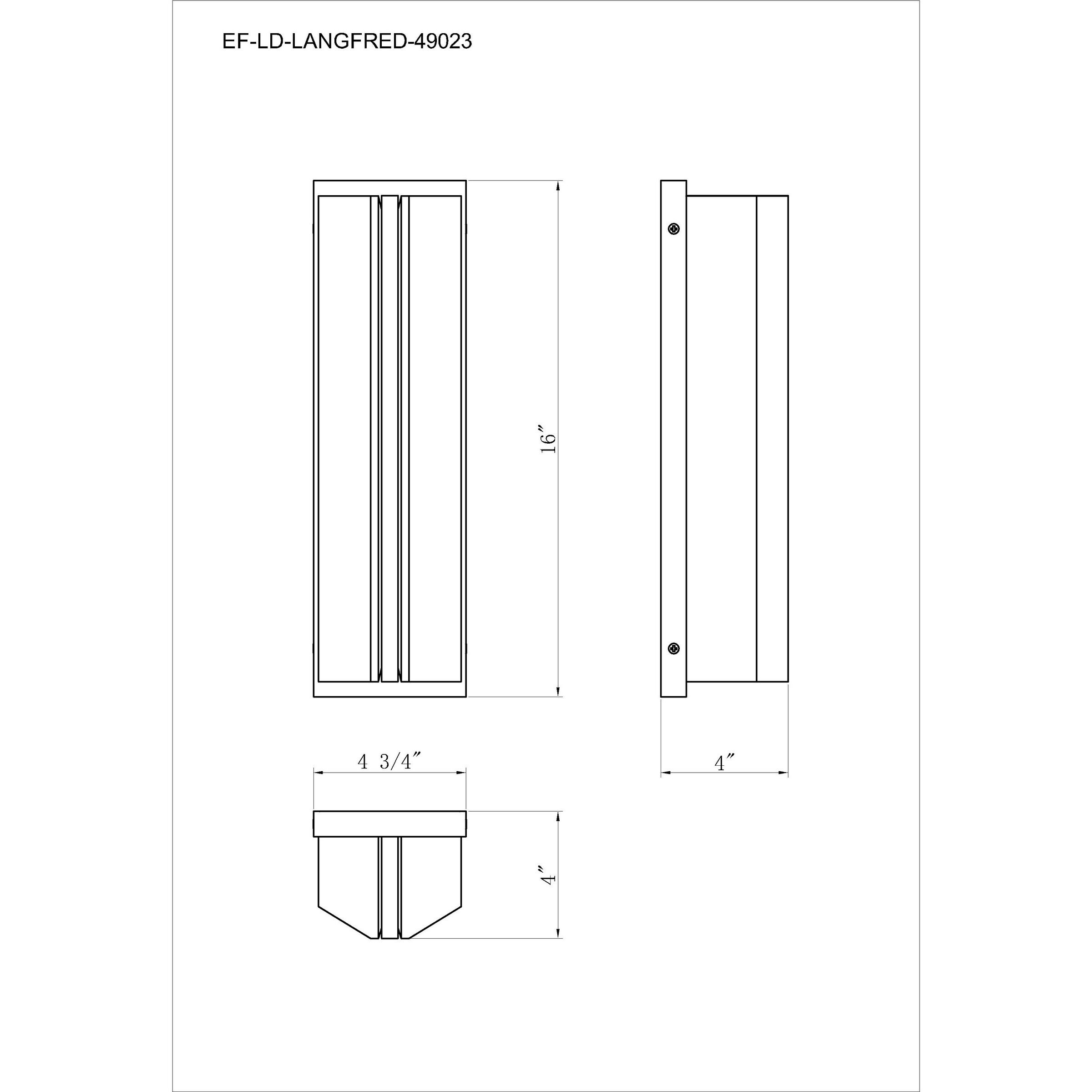Langferd 1 Light 16 inch Gold Outdoor Wall Sconce