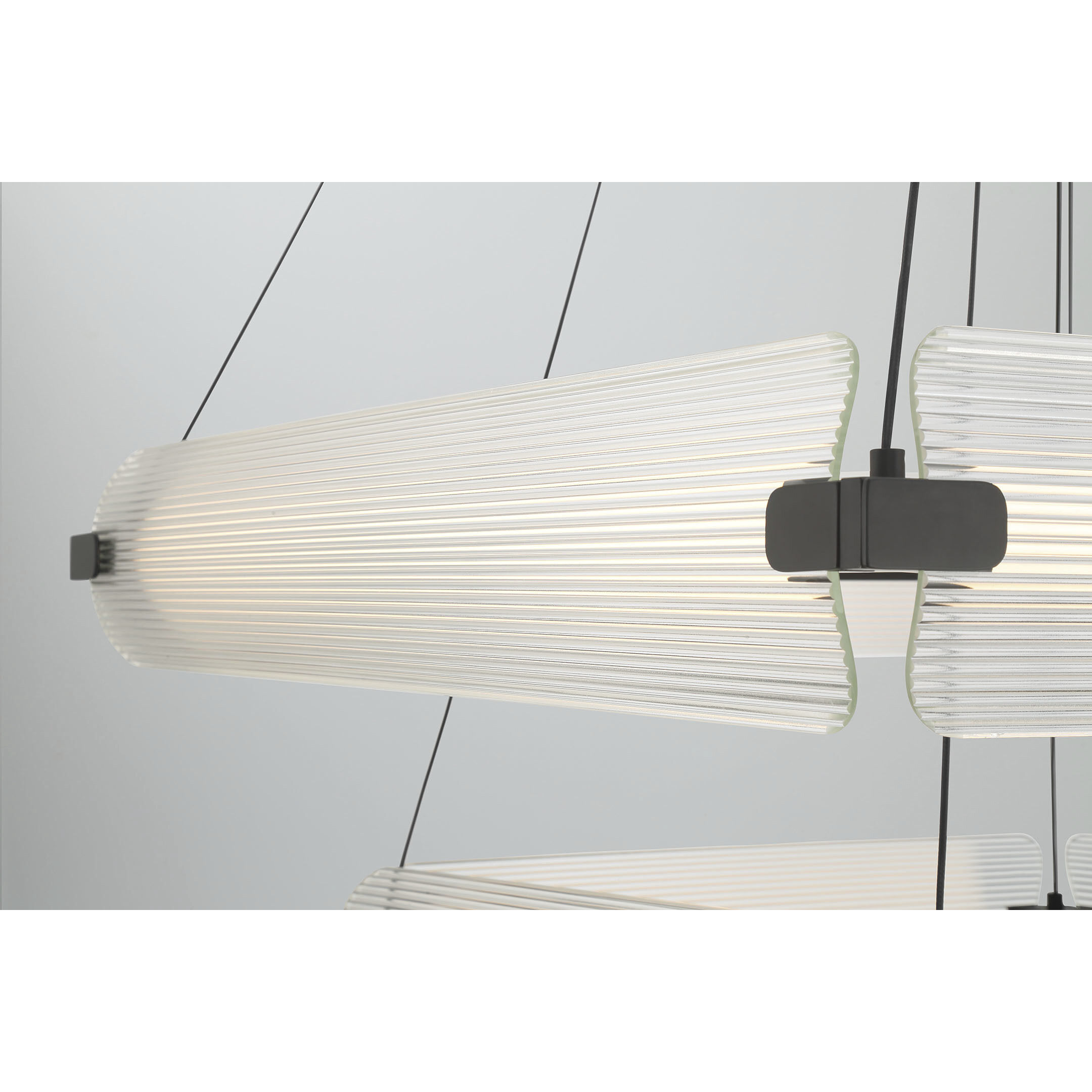 Neoness LED 34.25 inch Matte Black Grand Chandelier Ceiling Light in Clear