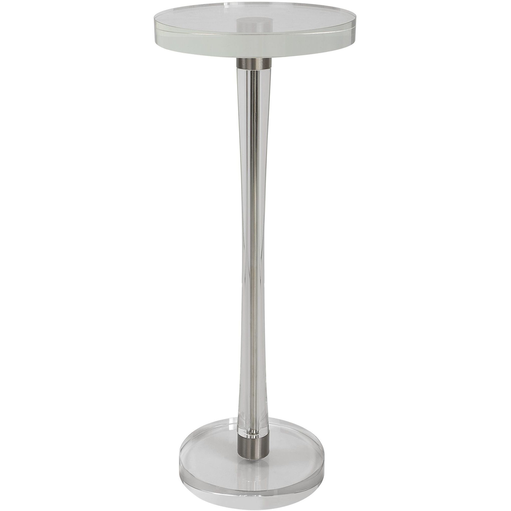 Pria 22 X 9 inch Crystal and Brushed Nickel Drink Table