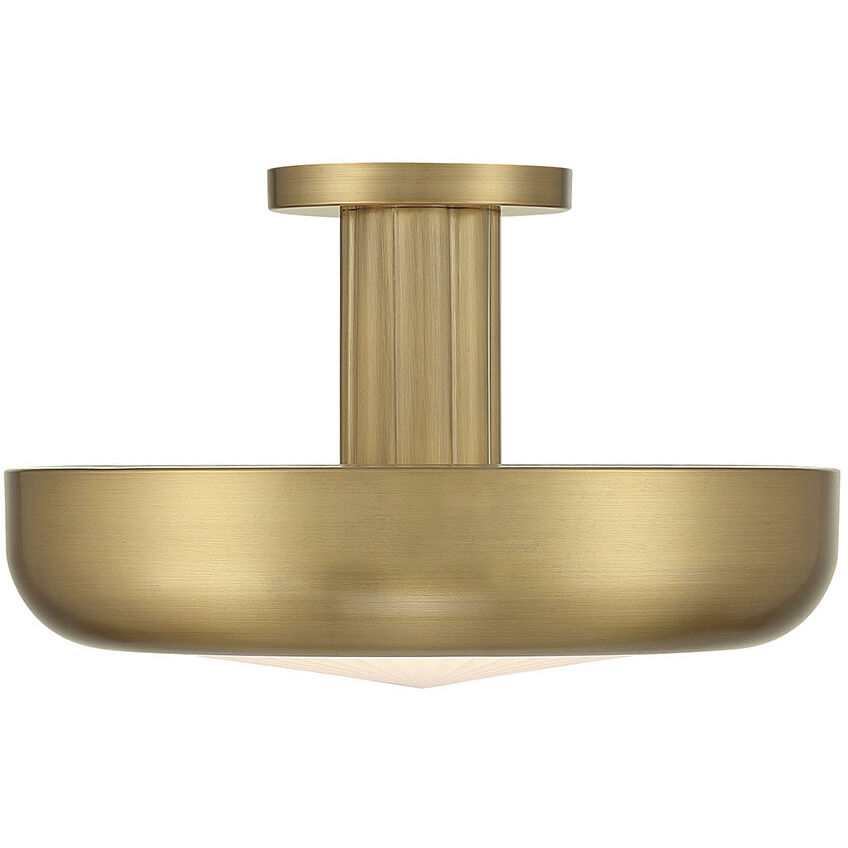 Macey LED 16 inch Antique Brass Semi-Flush Mount Ceiling Light