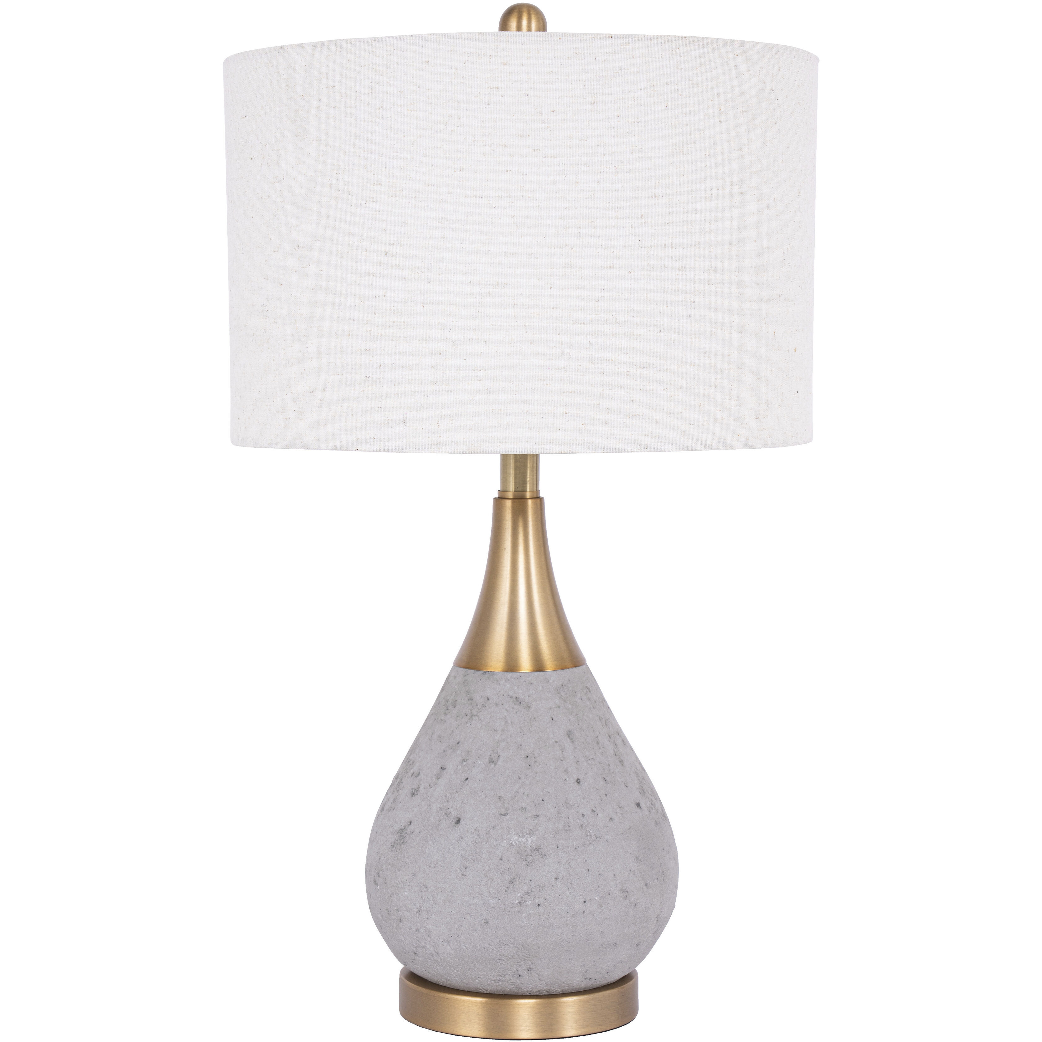 Bejamin 25.75 inch 100 watt Natural Concrete and Antique Brass Table Lamp Portable Light