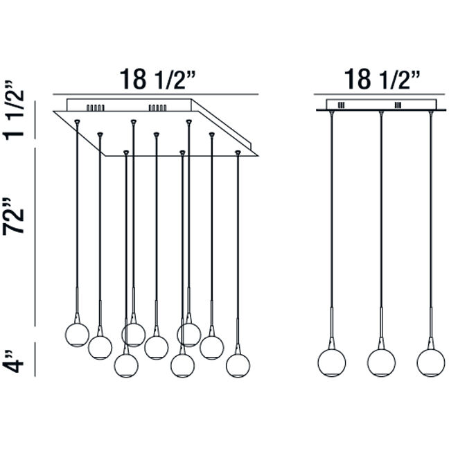 Patruno LED 19 inch Matte White Chandelier Ceiling Light