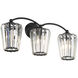 Natalia 3 Light 24.5 inch Black Vanity Light Wall Light