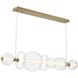 Atomo Linear Chandelier Ceiling Light in Gold, Clear