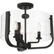 Campisi 3 Light 16 inch Black Flush Mount Ceiling Light