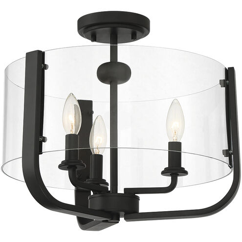 Campisi 3 Light 16 inch Black Flush Mount Ceiling Light