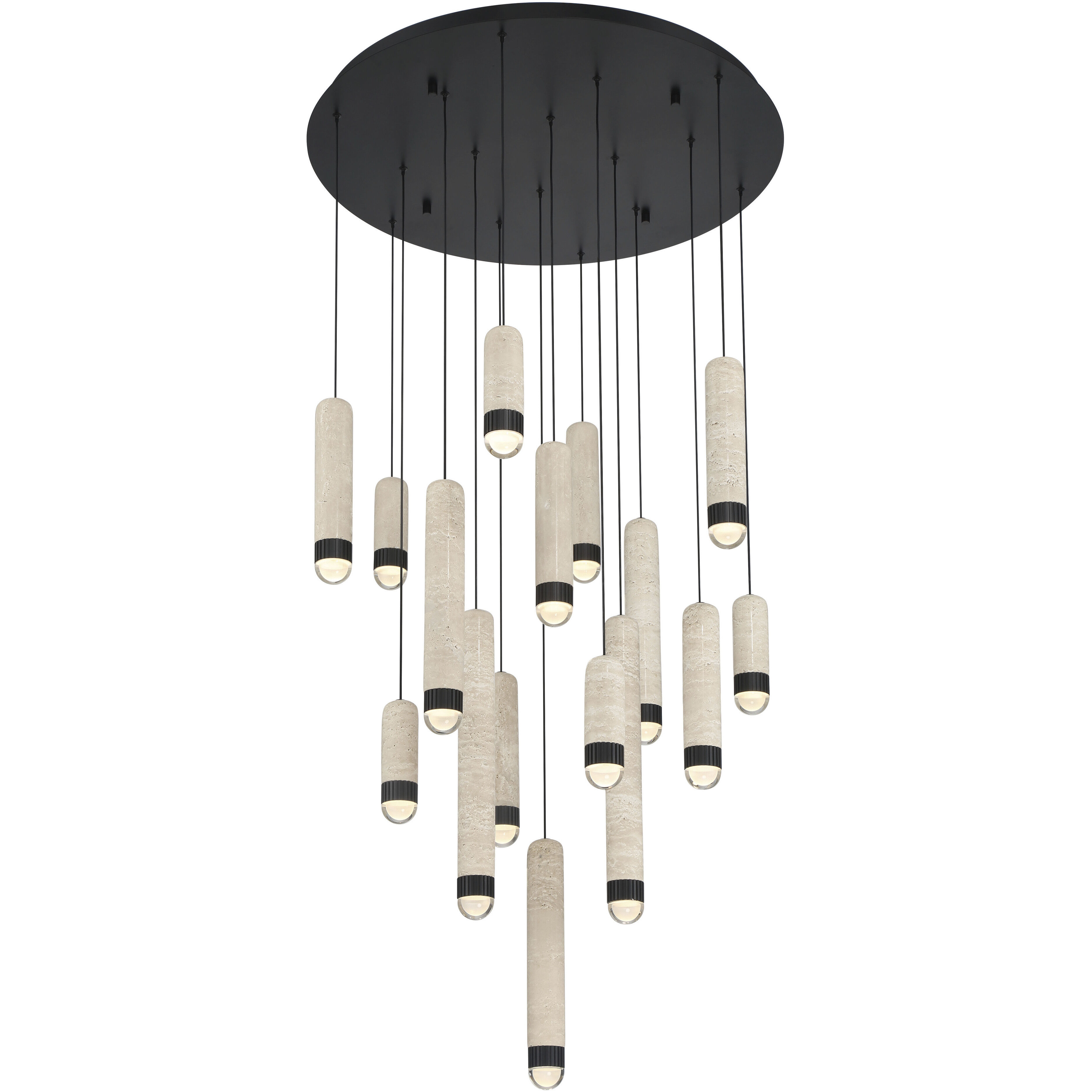 Cambre LED 32 inch Matte Black Multi Drop Chandelier Ceiling Light