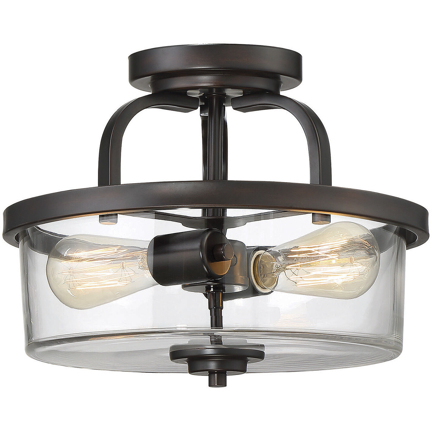 Tulsa 2 Light 12.75 inch English Bronze Semi-Flush Ceiling Light