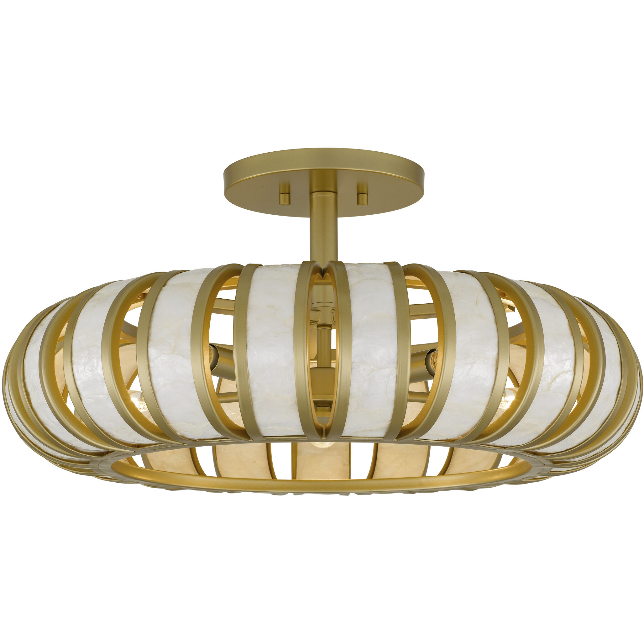 Knight 5 Light 22 inch Soft Gold Semi-Flush Mount Ceiling Light