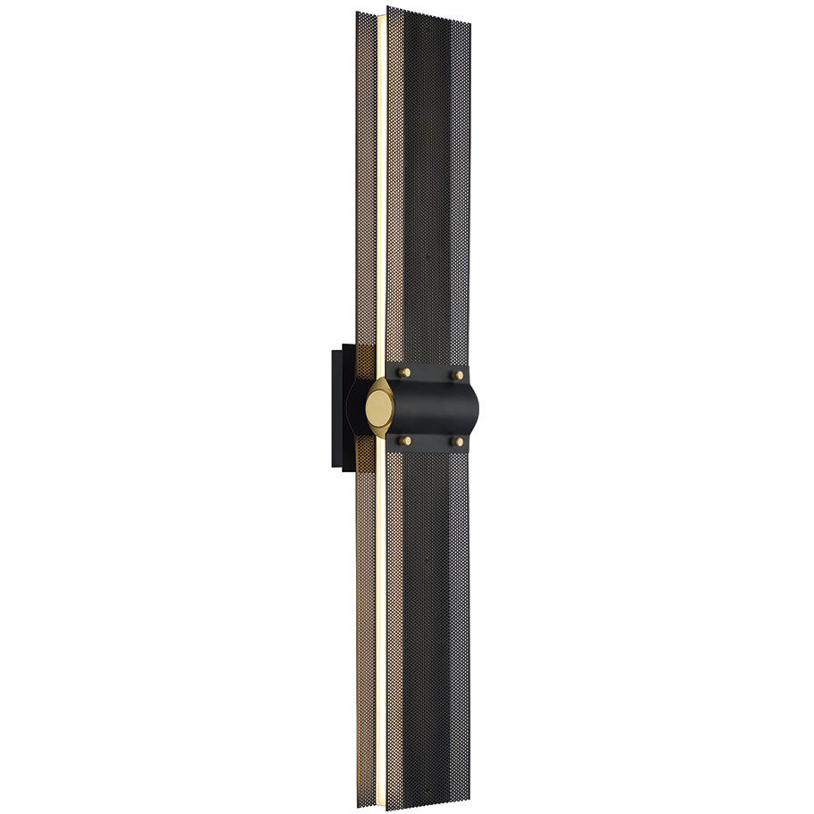Admiral 1 Light 31 inch Gold and Black Outdoor Wall Sconce in Black and Gold