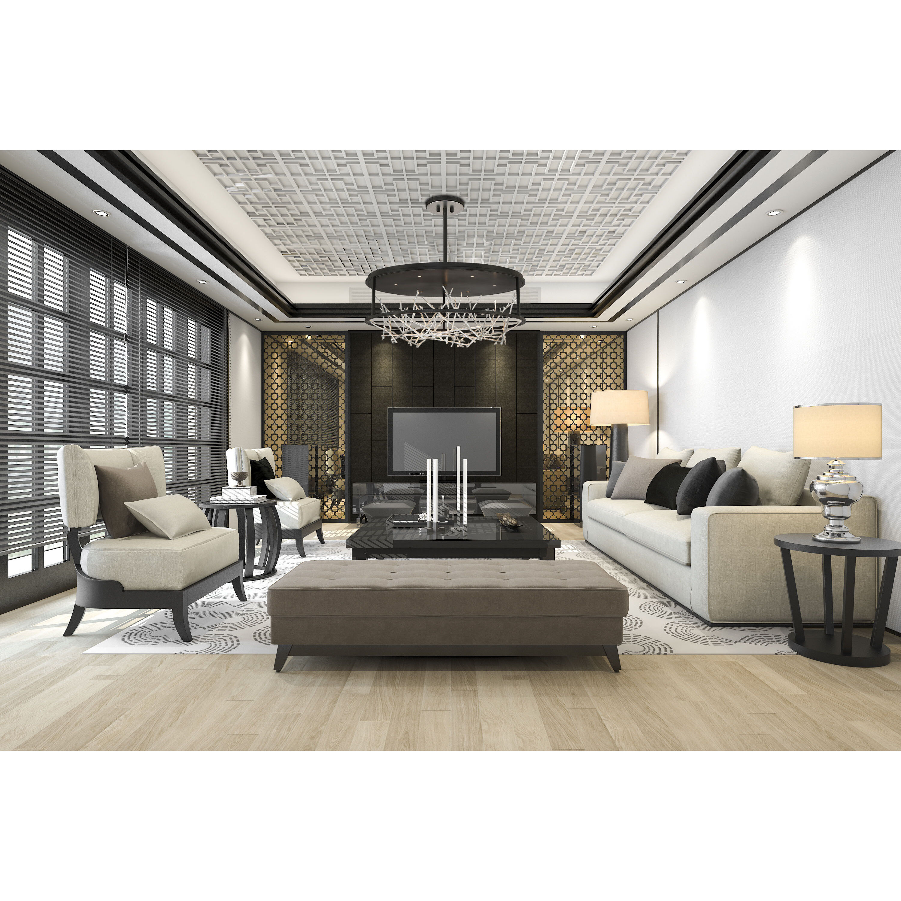 Aerie LED 30.5 inch Silver and Black Chandelier Ceiling Light