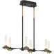 Torcia LED 10.25 inch Black and Brass Chandelier Ceiling Light