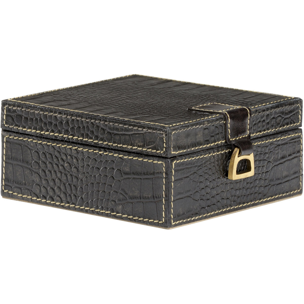 Wildwood 6 inch Black Crocodile Box