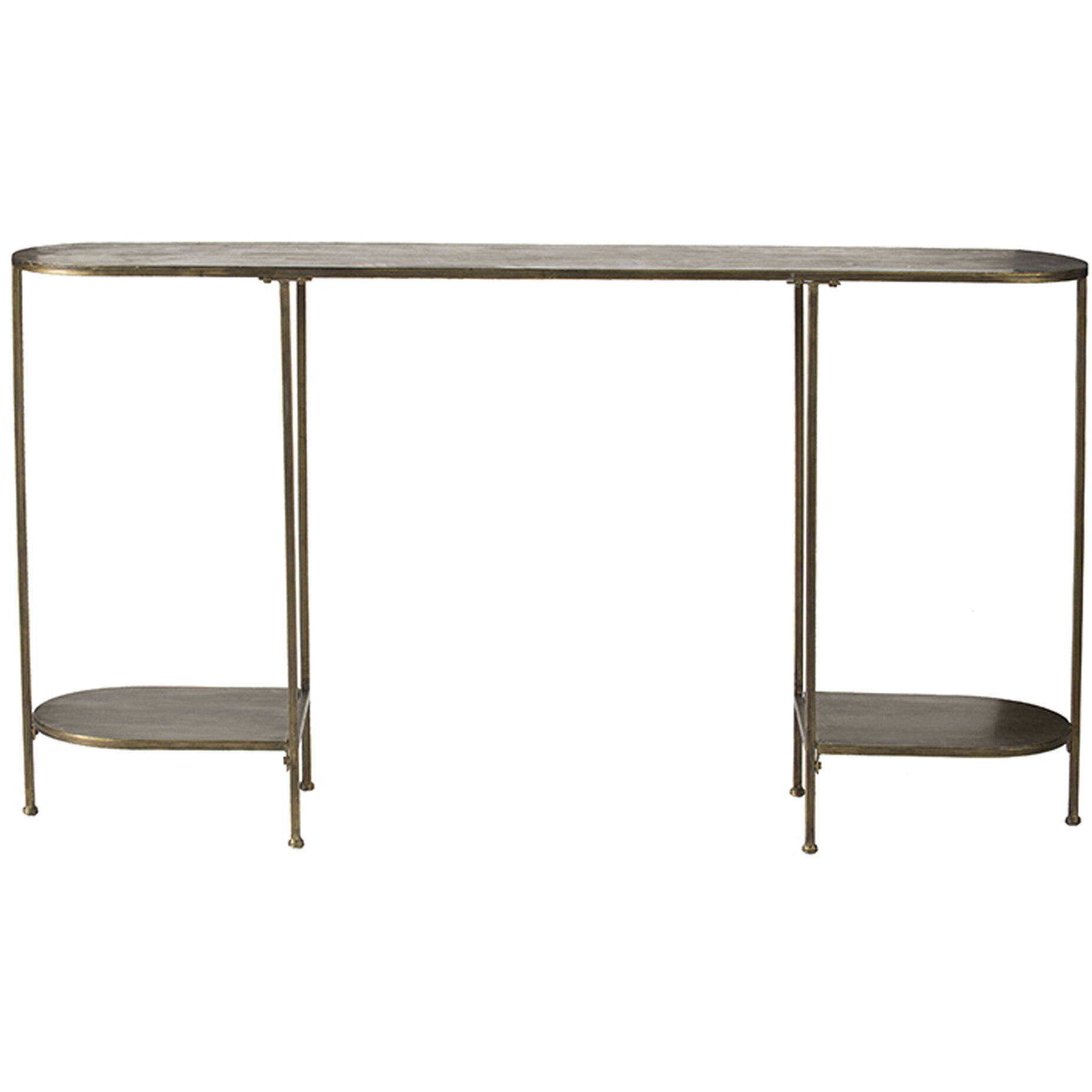 Oval 57.1 X 11.8 inch Antique Gold Console Table