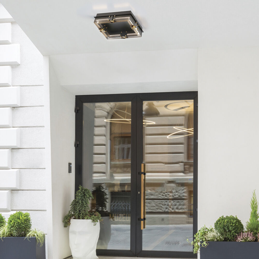 Admiral 1 Light 13 inch Black and Gold Outdoor LED Flush Mount