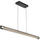 Neoness LED 50 inch Matte Black Linear Chandelier Ceiling Light in Smoke
