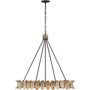 Monarch 8 Light 36 inch Champagne Mist with Coconut Shell Chandelier Ceiling Light