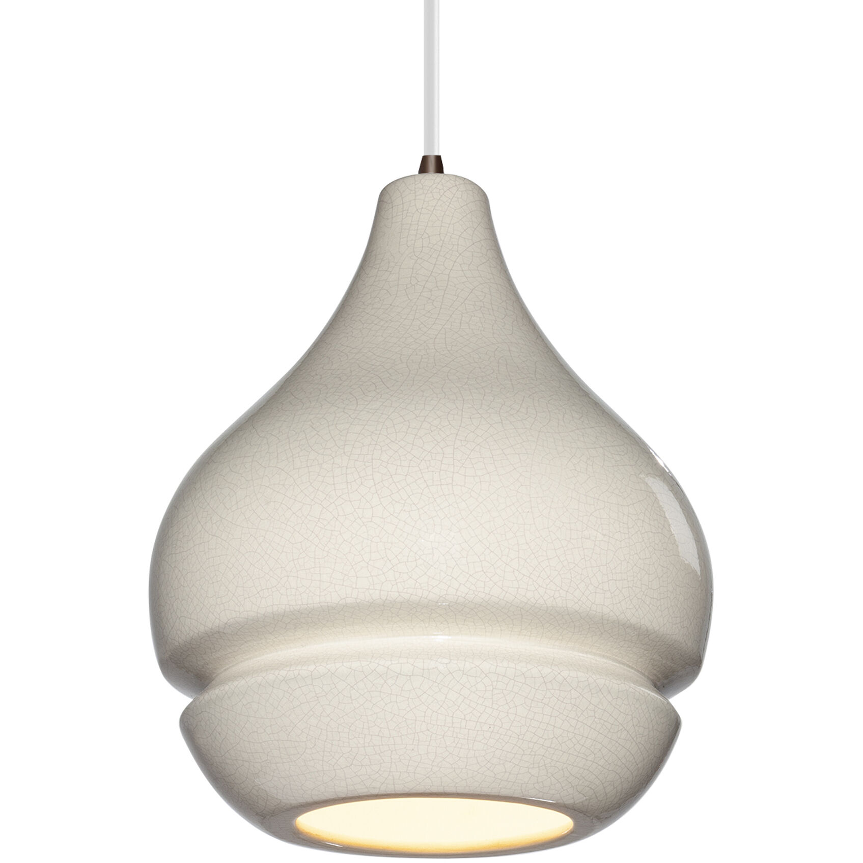 Radiance Collection 1 Light 8 inch Dark Bronze and White Crackle and White Pendant Ceiling Light