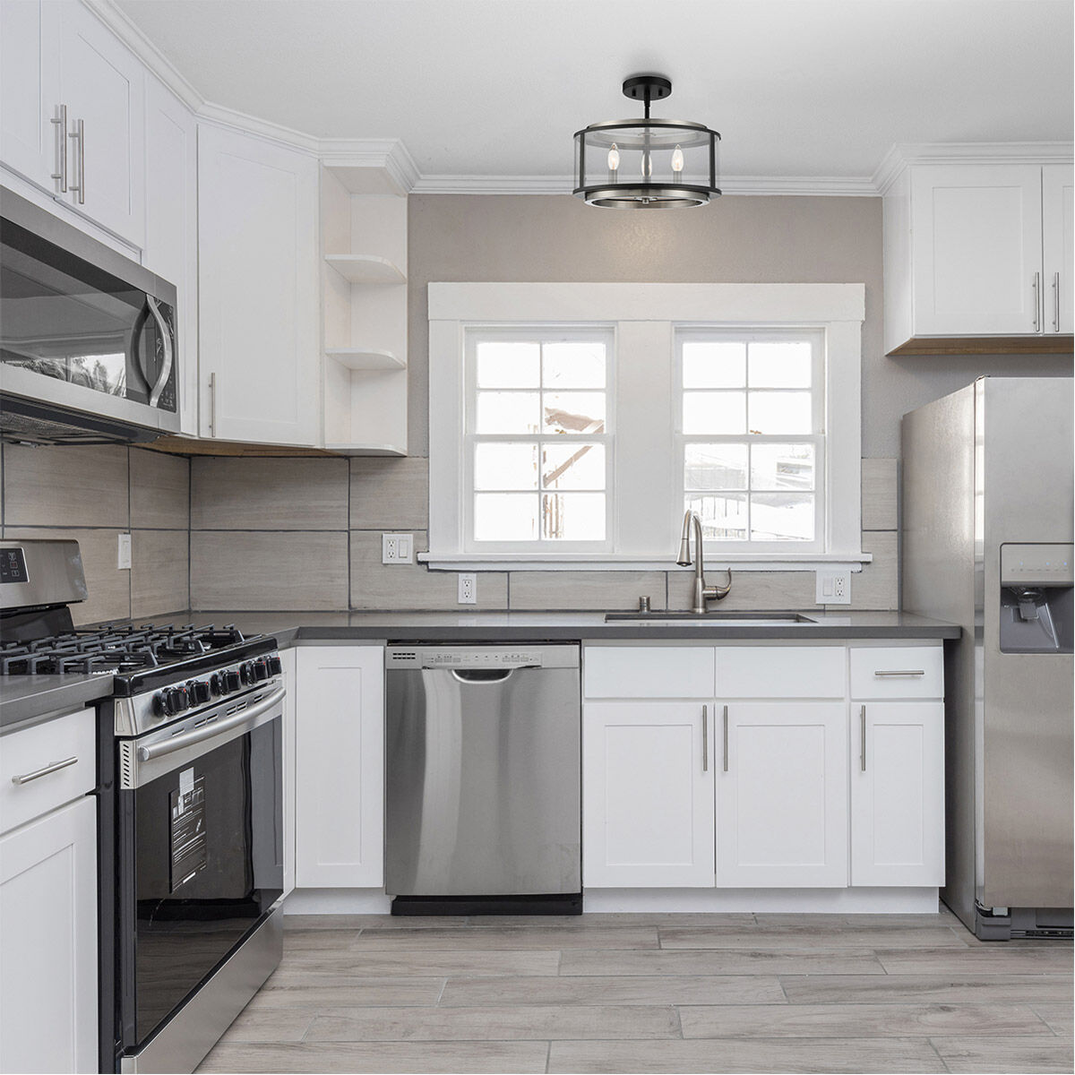 Tambouro 3 Light 16 inch Matte Black With Satin Nickel Pendant Ceiling Light