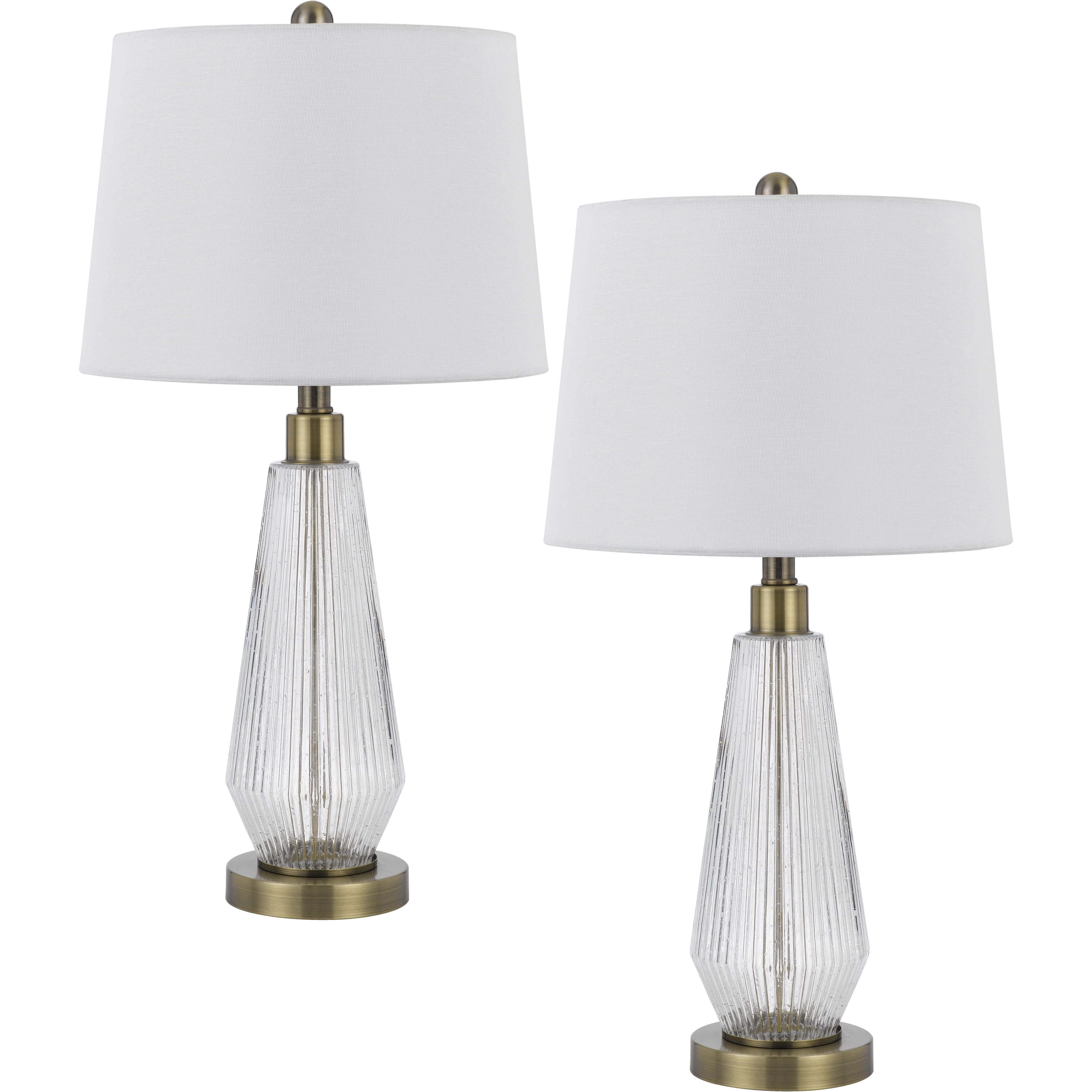 Belville 26.5 inch 100.00 watt Antique Brass and Glass Table Lamp Portable Light, Teardrop Style