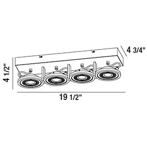 Vision 4 Light 120V White Track Ceiling Light