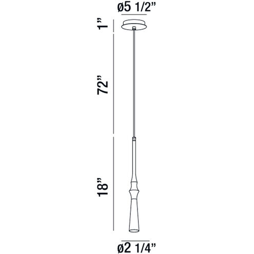 Cani 1 Light 2 inch Satin Nickel Pendant Ceiling Light
