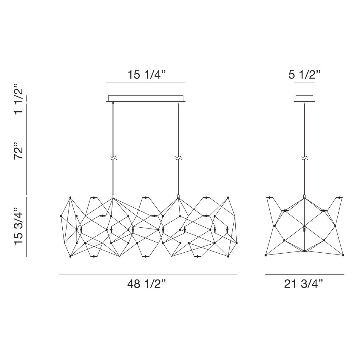 Leonardell Linear Chandelier Ceiling Light in Black