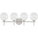 Iissa 4 Light 29.5 inch Satin Nickel Vanity Light Wall Light in Clear