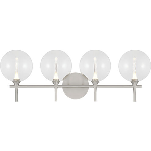 Iissa 4 Light 29.5 inch Satin Nickel Vanity Light Wall Light in Clear