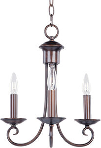 Loft 3 Light 14 inch Oil Rubbed Bronze Mini Chandelier Ceiling Light in Candelabra Base Incandescent