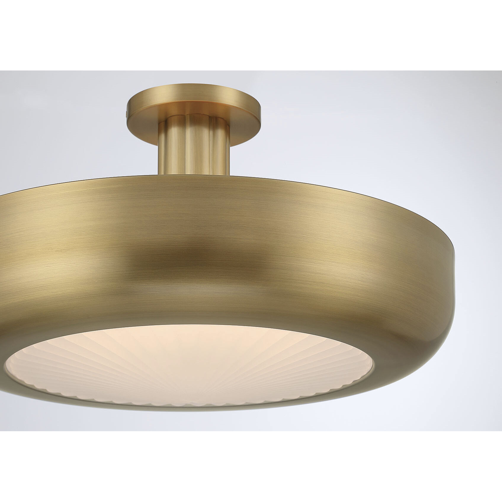 Macey LED 22.25 inch Antique Brass Semi-Flush Mount Ceiling Light