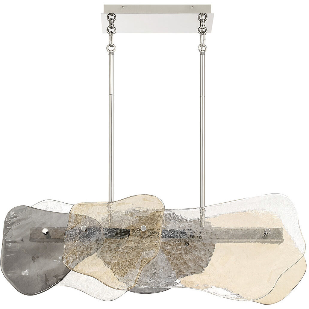 Grotto LED 39.4 inch Polished Nickel Linear Chandelier Ceiling Light