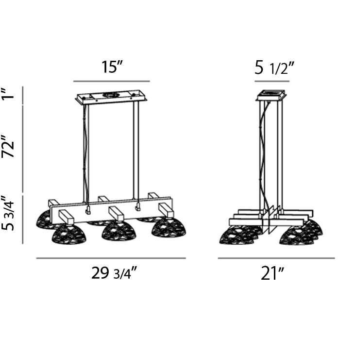 Caramico 6 Light 21 inch Chrome Chandelier Ceiling Light