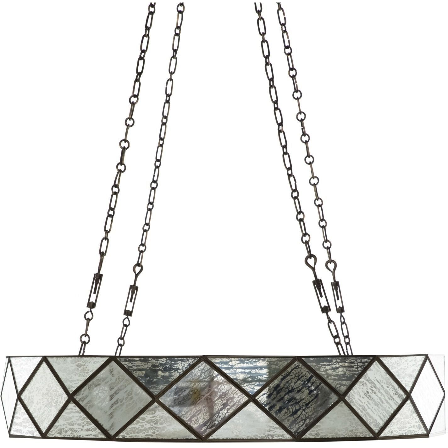 Maybelle 8 Light 37 inch Antique Brushed Brass / Silver Mercury Glass Chandelier Ceiling Light