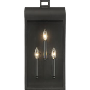 Sawyer 3 Light 22 inch Satin Black Outdoor Wall Sconce
